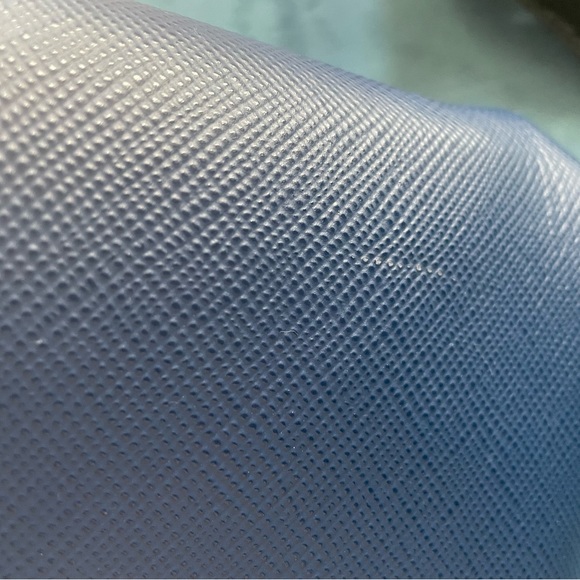 Prada Blue Saffiano Leather Double Twist Lock Cuir Twin Top Handle/Satchel - Picture 7 of 16